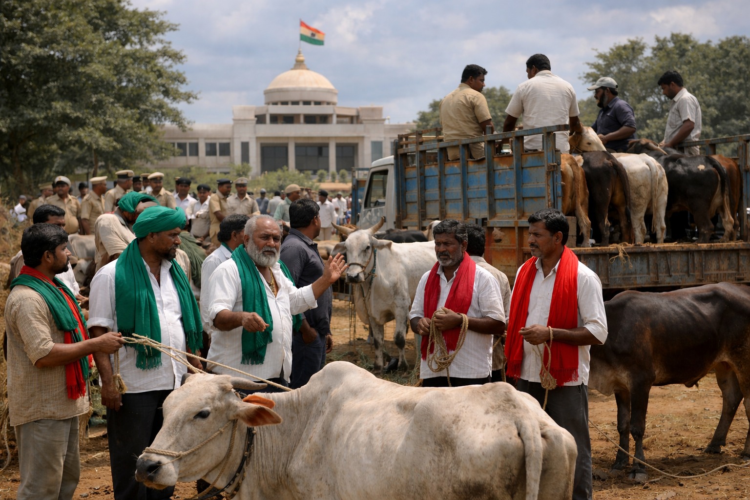 ಹಾಸನ | ಜಾನುವಾರು ಖರೀದಿ ಸ್ಥಗಿತ ವಿರೋಧಿಸಿ ರೈತರ ಆಕ್ರೋಶ; ಡಿಸಿ ಕಚೇರಿಗೆ ದನಗಳೊಂದಿಗೆ ತೆರಳಲು ಸಿದ್ಧತೆ
