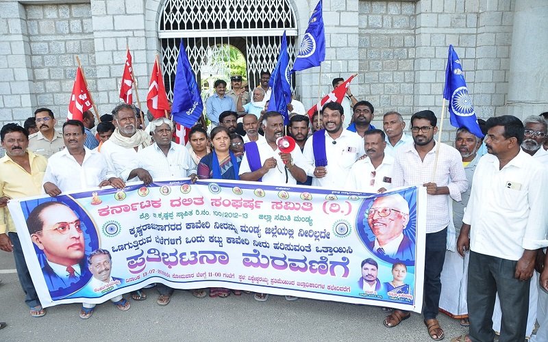 ಕೆಆರ್‌ಎಸ್‌ನಿಂದ ನಾಲೆಗಳಿಗೆ ನೀರು ಹರಿಸಿ: ಮಂಡ್ಯದಲ್ಲಿ ರೈತರ ಪ್ರತಿಭಟನೆ ತೀವ್ರ