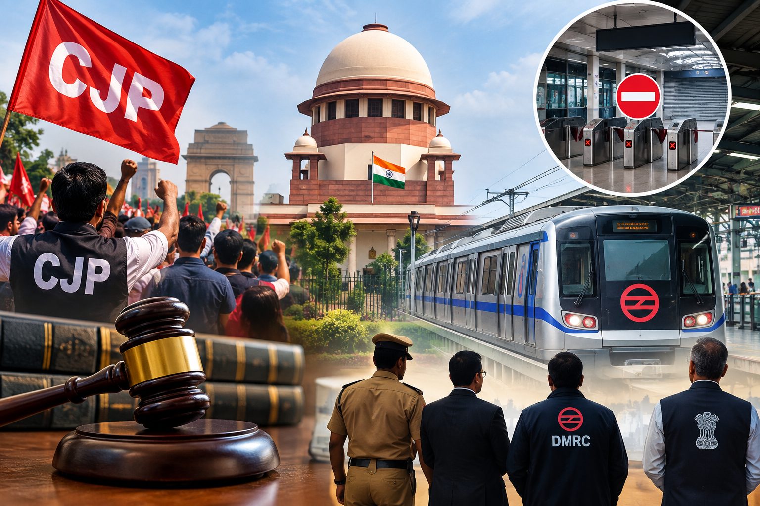 ಸಿಜೆಪಿ ಪ್ರತಿಭಟನೆ ವೇಳೆ 17 ಮೆಟ್ರೋ ನಿಲ್ದಾಣ ಬಂದ್; ಕೇಂದ್ರ ಸರ್ಕಾರ, ಪೊಲೀಸರಿಂದ ಉತ್ತರ ಕೇಳಿದ ಸುಪ್ರೀಂ ಕೋರ್ಟ್